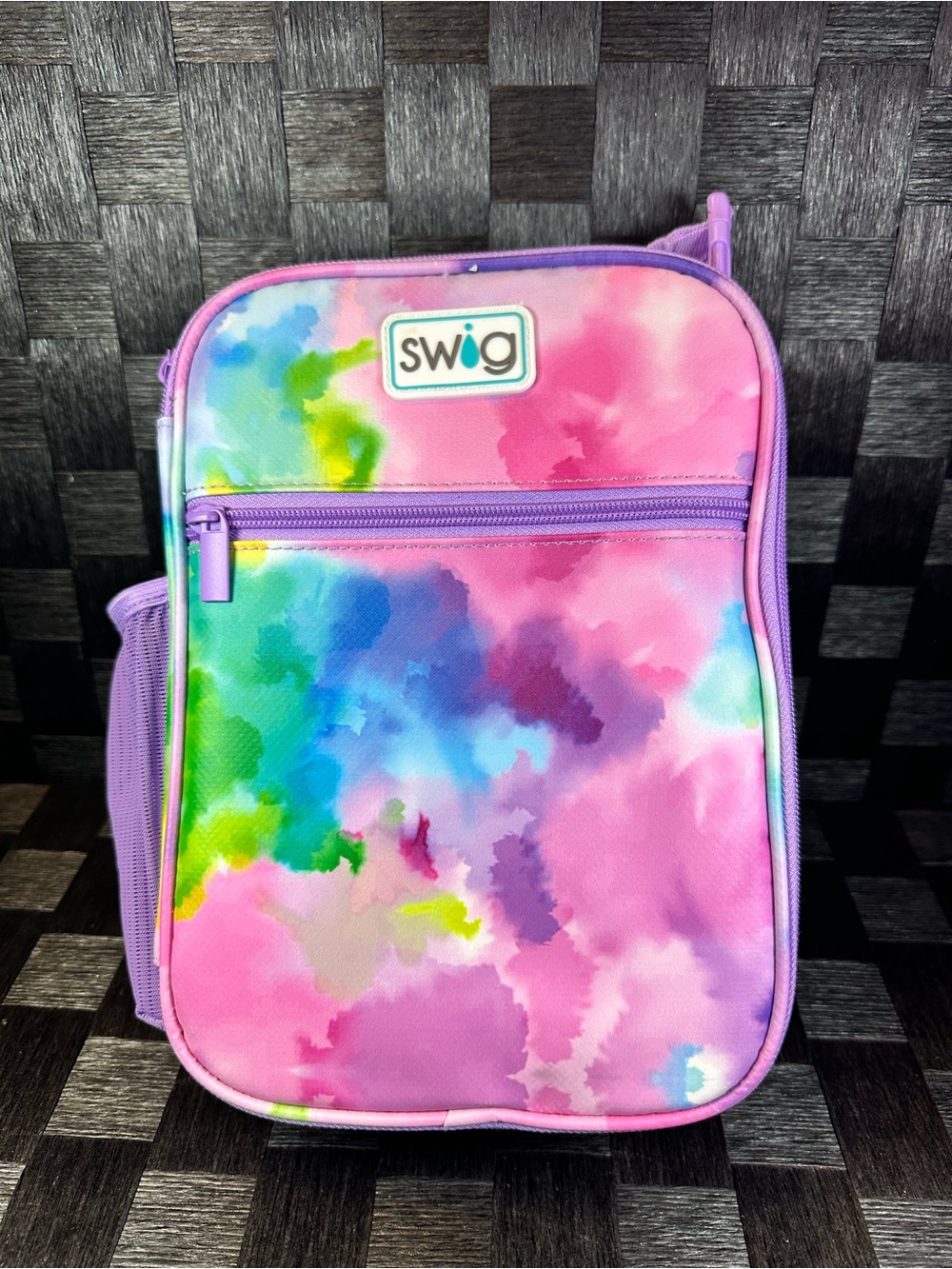 Swig Kids Tie-Dye Watercolor Lunch Bag in Pink